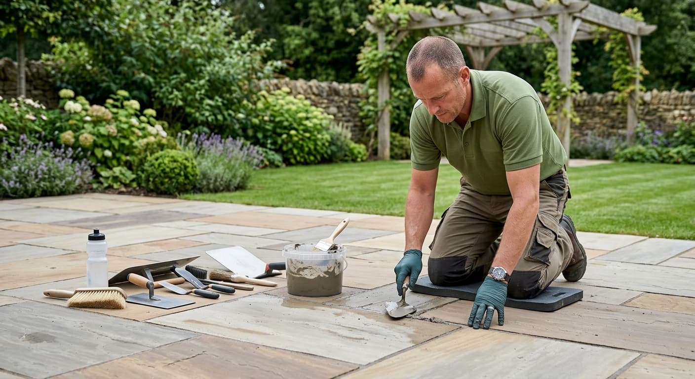 Repointing a slab path
